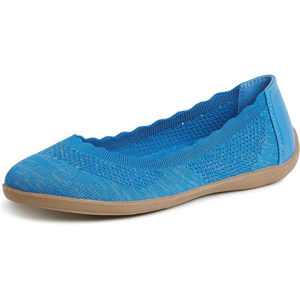 imageDearfoams Womens Lightweight Washable Comfort Misty Ballet FlatsClassic Blue