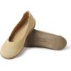 Dearfoams Women’s Lightweight Washable Comfort Misty Ballet Flats(Curry)
