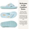 Dearfoams Women’s Melanie Colorblocked Microfiber Terry Thong(Blue Wash)