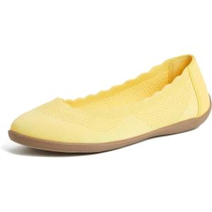 Dearfoams Women’s Lightweight Washable Comfort Misty Ballet Flats(Gold Finch)
