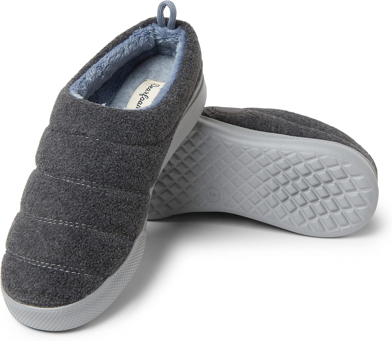 imageDearfoams womens Kendra Sport Lounge Memory Foam ClogDark Heather Grey Fleece