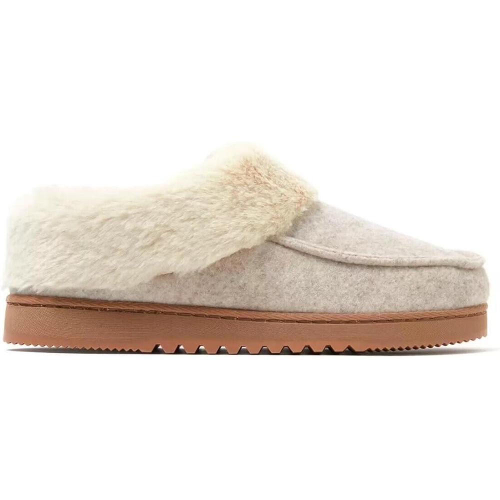 imageDearfoams Womens Memory Foam Insole Slippers Oatmeal Heather US Footwear Size System Adult Women Numeric Range Medium 5 6
