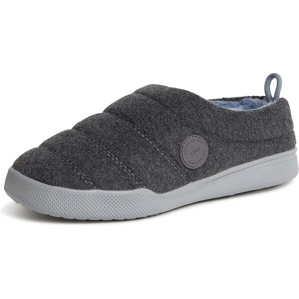 imageDearfoams womens Kendra Sport Lounge Memory Foam ClogDark Heather Grey Fleece