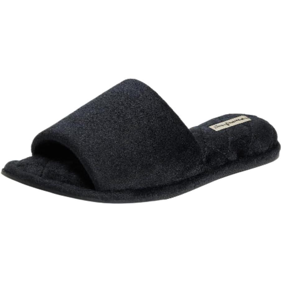 imageDearfoams womens Slipper Memory Foam Summer House Shoe Beatrice Terry SlideBlack Velour