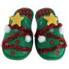 Dearfoams Unisex Holiday Christmas Tree Pile Scuff Slipper, Large (11-12), Green