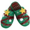 Dearfoams Unisex Holiday Christmas Tree Pile Scuff Slipper, Large (11-12), Green