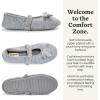 Dearfoams womens Memory Foam Harmony Knit Maryjane House Shoe Slipper(Light Heather Grey)