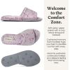 Dearfoams womens Slipper Memory Foam Summer House Shoe Beatrice Terry Slide(Purple Flower Velour)