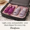 Dearfoams womens Slipper Memory Foam Summer House Shoe Beatrice Terry Slide(Purple Flower Velour)