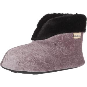 Dearfoams Women’s Sadie Embossed Velour Bootie Slipper(Excalibur)