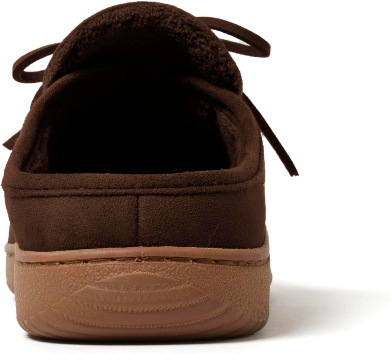 imageDearfoams Mens Fowler Moc Toe Clog With Tie Indoor Outdoor Supportive House ShoeCoffee