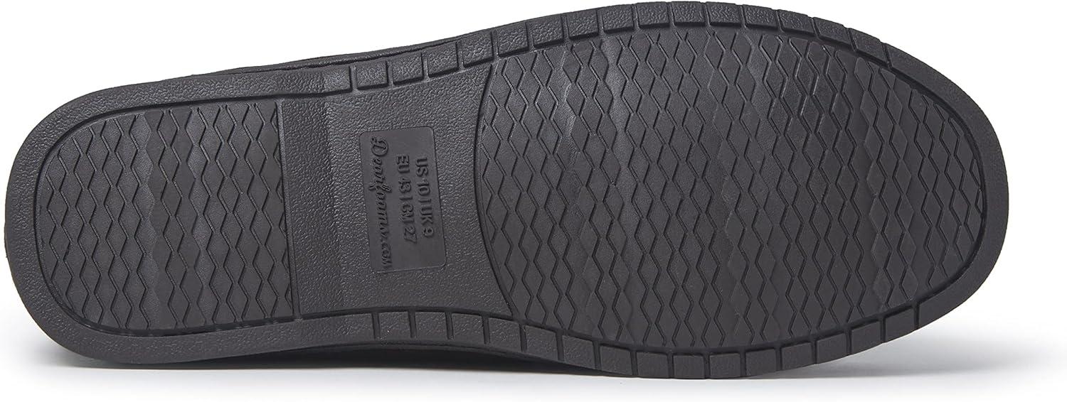 imageDearfoams Mens Hudson Genuine Suede Memory Foam Moccasin With Tie SlipperCoffee