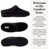 Dearfoams Men’s Breathable Memory Foam Slip on Marshall Indoor House Shoe Moccasin Slipper(Black)