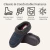 Dearfoams Men’s Breathable Memory Foam Slip on Marshall Indoor House Shoe Moccasin Slipper(Grey Plaid)
