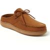 Dearfoams Men’s Fowler Moc Toe Clog With Tie Indoor Outdoor Supportive House Shoe(Chestnut)