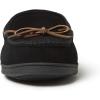 Dearfoams Men’s Hudson Genuine Suede Memory Foam Moccasin With Tie Slipper(Black)
