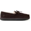 Dearfoams Men’s Hudson Genuine Suede Memory Foam Moccasin With Tie Slipper(Coffee 2)