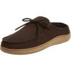 Dearfoams Men’s Fowler Moc Toe Clog With Tie Indoor Outdoor Supportive House Shoe(Coffee)