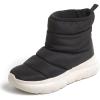Dearfoams Men’s Texoma Regrind Slip-in Boot – Comfortable, Puffy Nylon, Fleece Lining, Energy Return(Black)