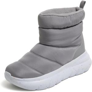 Dearfoams Men’s Texoma Regrind Slip-in Boot – Comfortable, Puffy Nylon, Fleece Lining, Energy Return(Medium Grey)