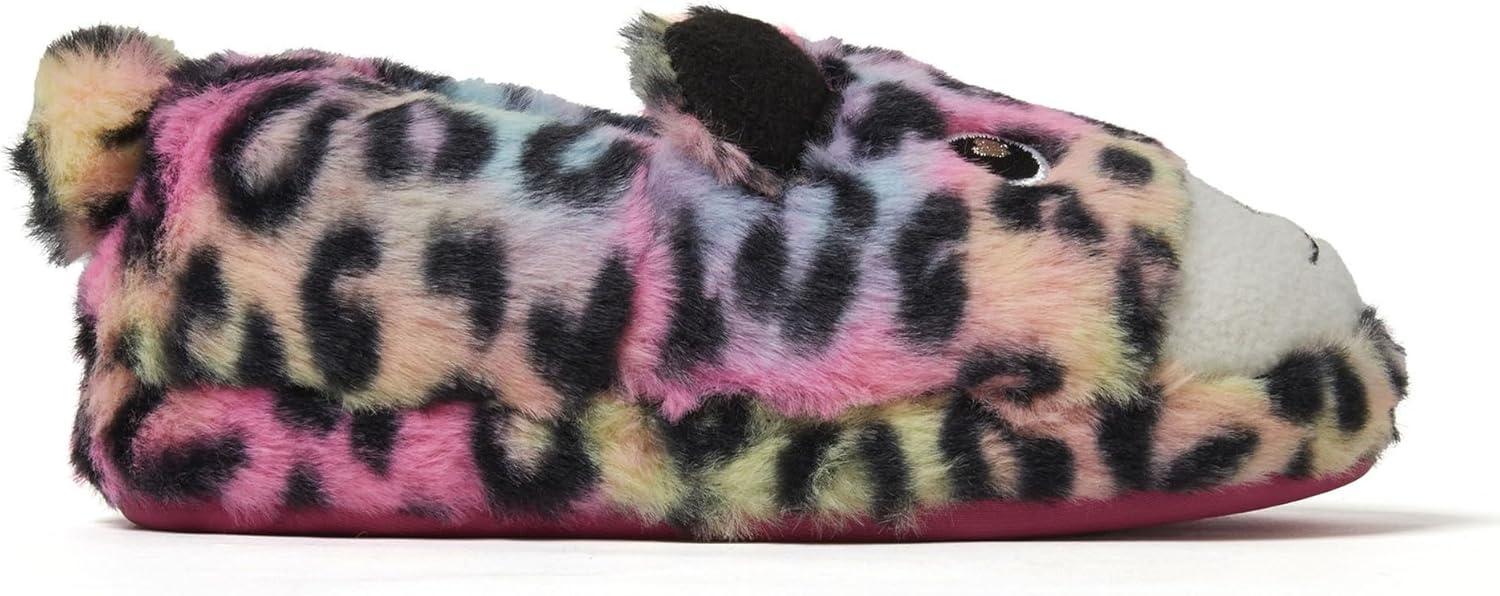 imageDearfoams Kids Kids Toddlers Whimsical Animal Critter Washable SlipperLeopard