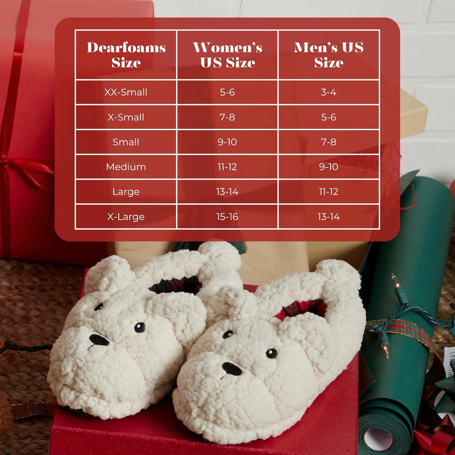 imageDearfoams Unisex Adult Matching Family Holiday Christmas Reindeer amp Turkey ScuffAdult Bear