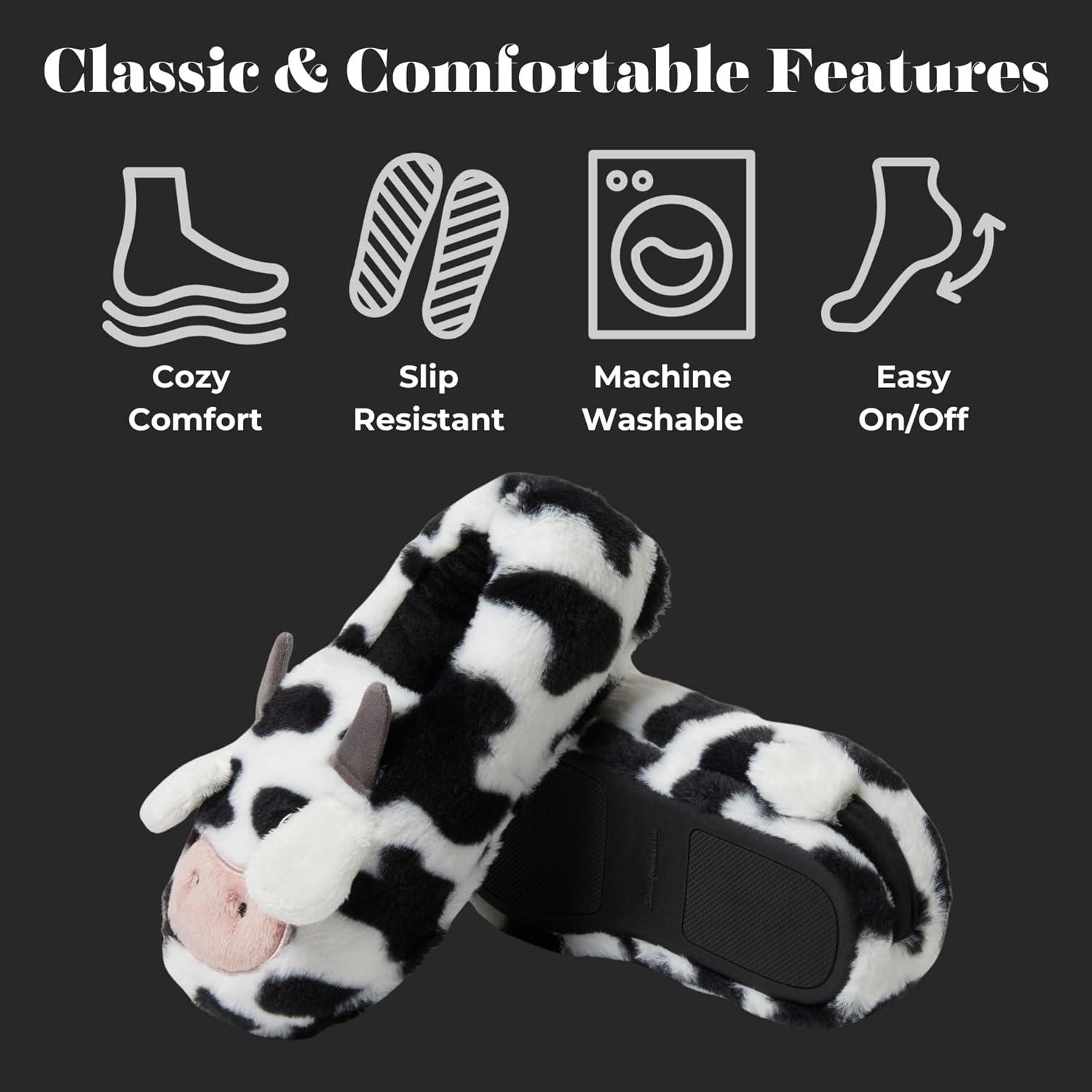 imageDearfoams Unisex Adult Matching Family Holiday Christmas Reindeer amp Turkey ScuffAdult Cow