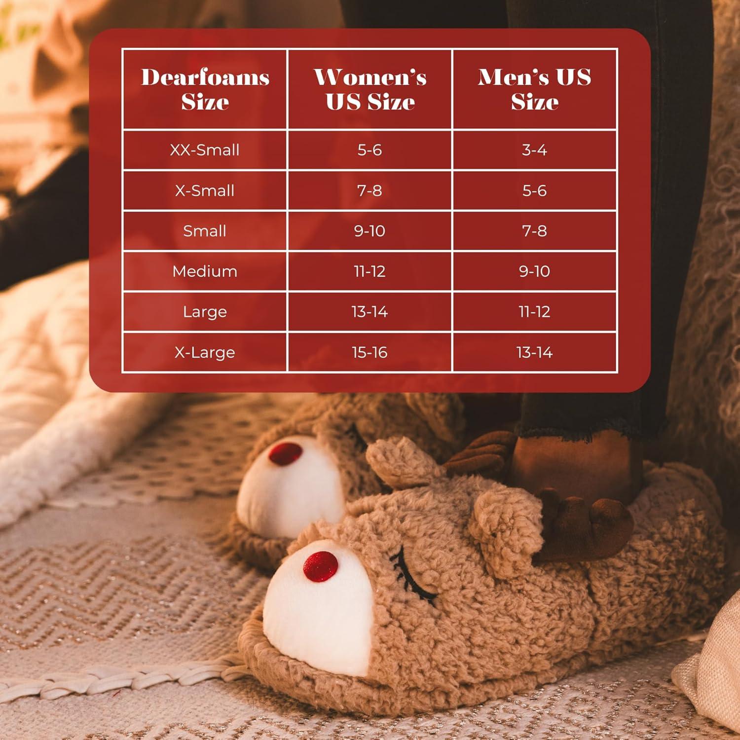 imageDearfoams Unisex Adult Matching Family Holiday Christmas Reindeer amp Turkey ScuffAdult Reindeer