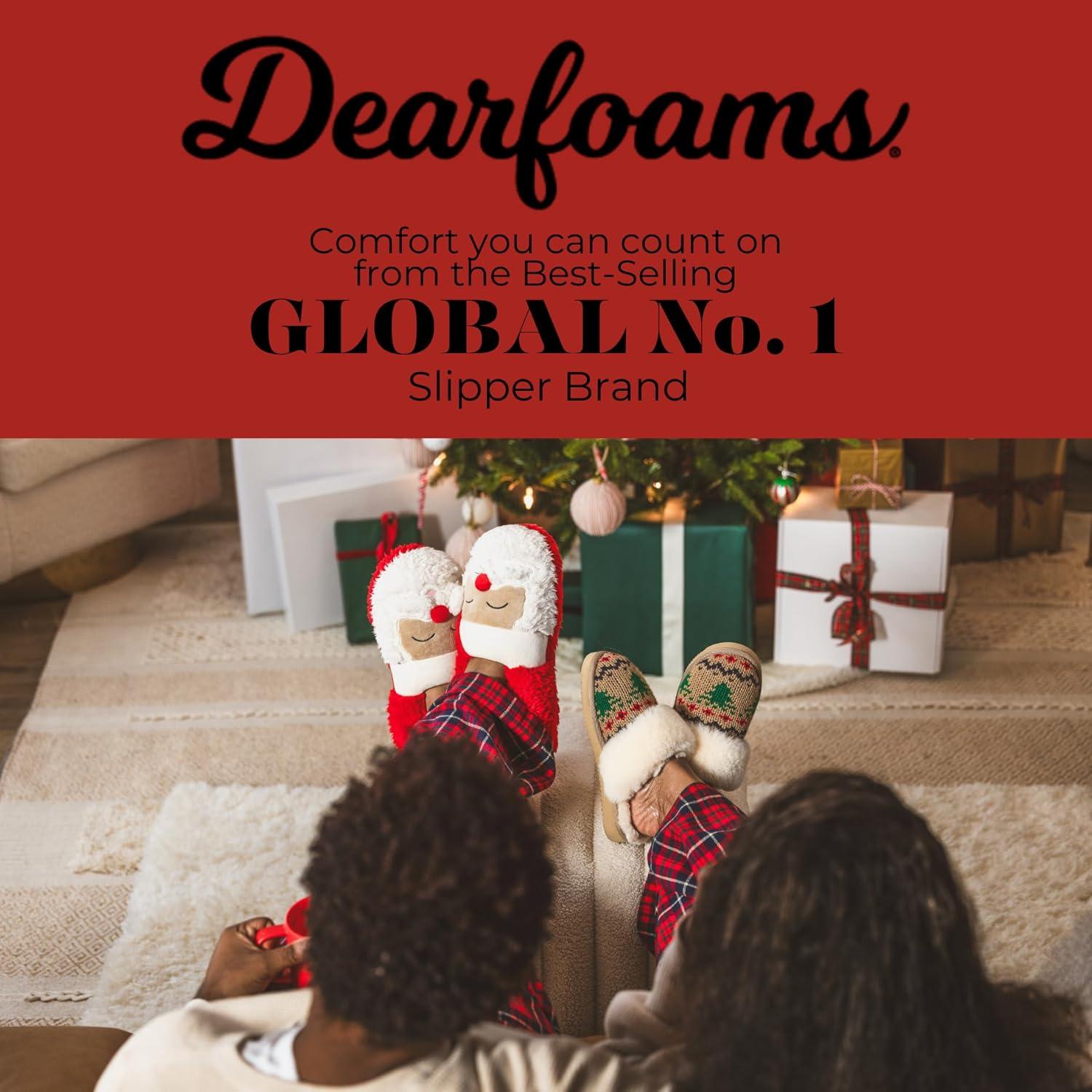 imageDearfoams Unisex Adult Matching Family Holiday Christmas Reindeer amp Turkey ScuffAdult Santa