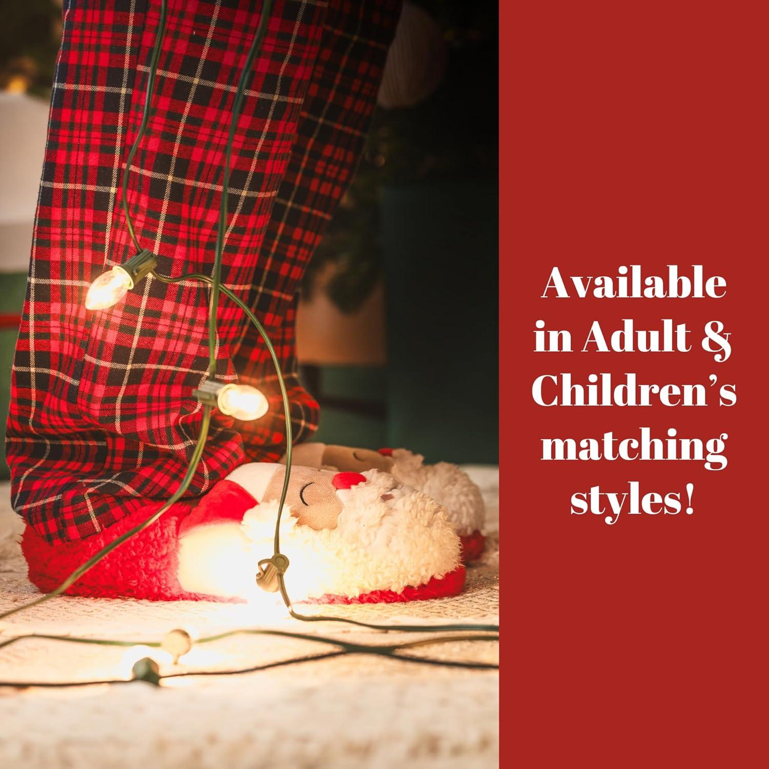 imageDearfoams Unisex Adult Matching Family Holiday Christmas Reindeer amp Turkey ScuffAdult Santa