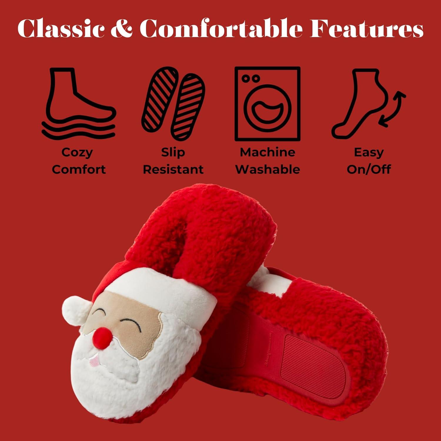 imageDearfoams Unisex Adult Matching Family Holiday Christmas Reindeer amp Turkey ScuffAdult Santa