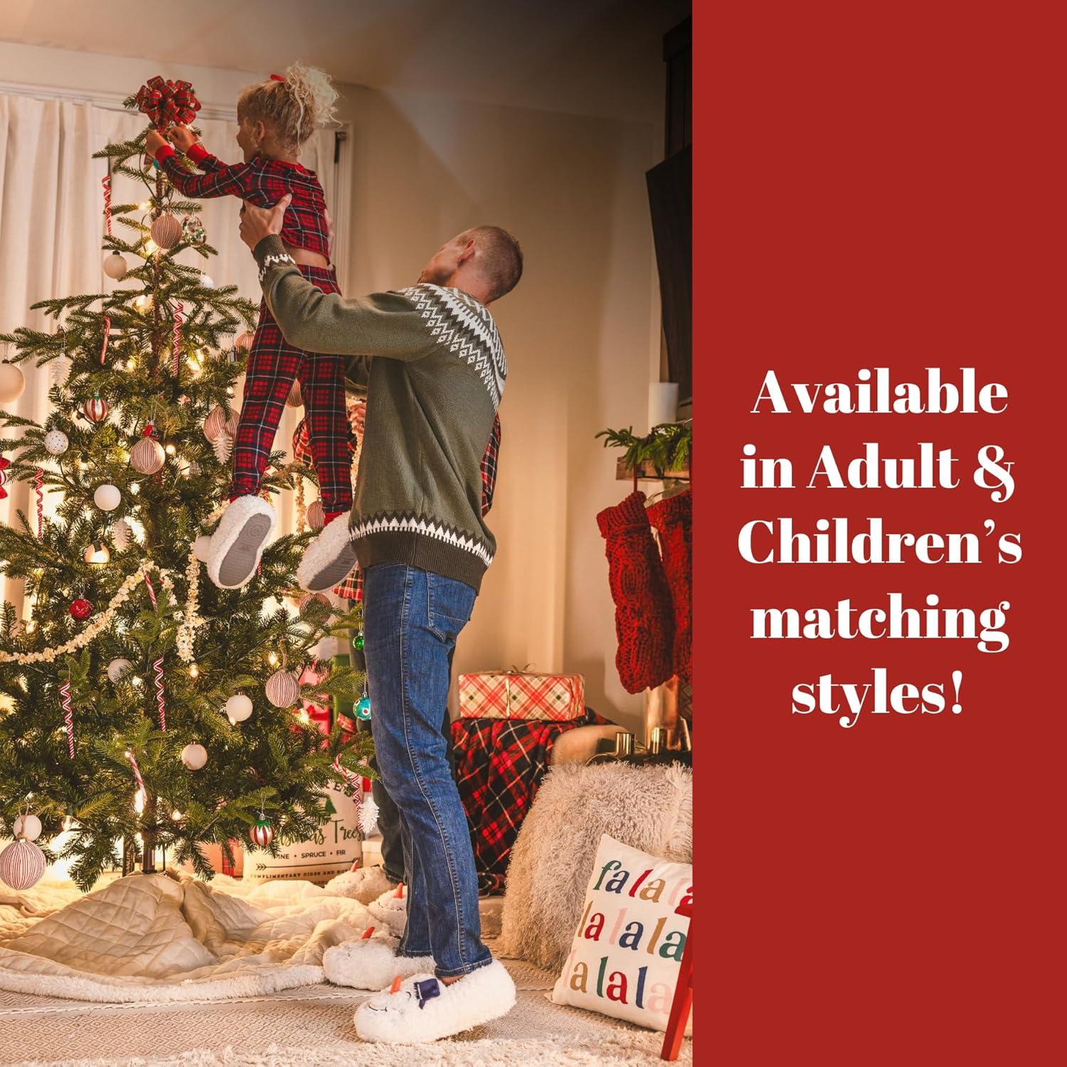 imageDearfoams Unisex Adult Matching Family Holiday Christmas Reindeer amp Turkey ScuffAdult Snowman