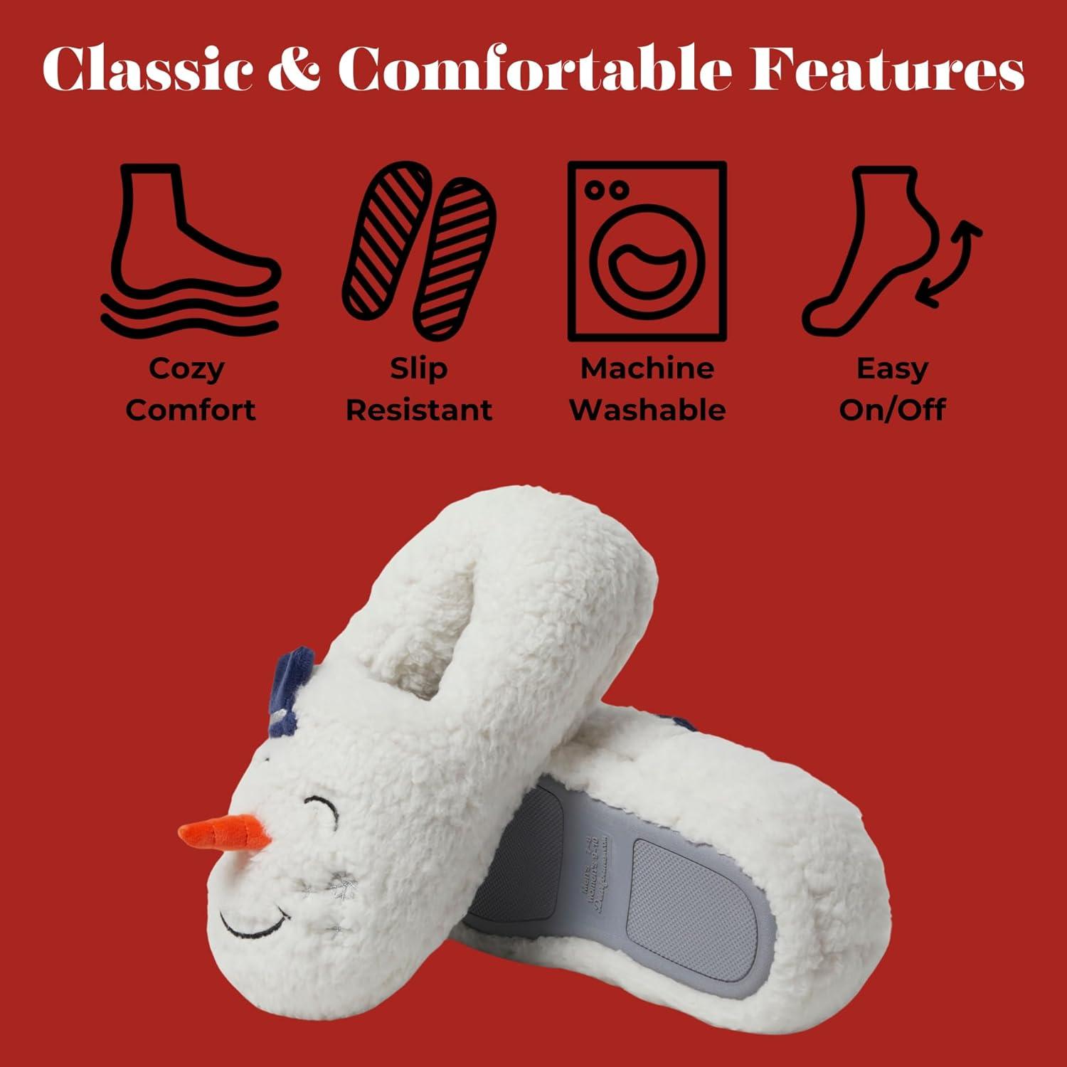 imageDearfoams Unisex Adult Matching Family Holiday Christmas Reindeer amp Turkey ScuffAdult Snowman