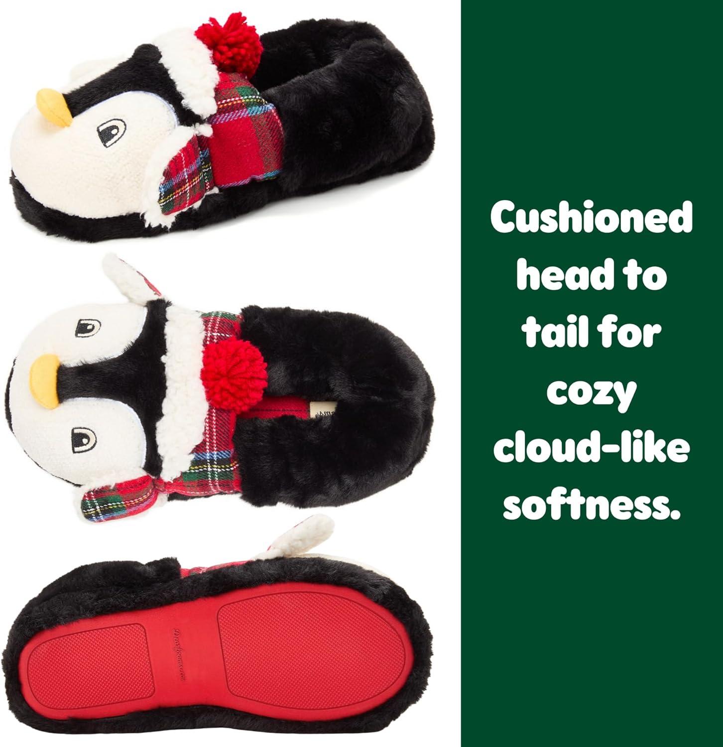 imageDearfoams Unisex Adult Matching Family Holiday Christmas Reindeer amp Turkey ScuffPenguin