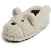 Dearfoams Kids’ Kids’ Toddlers Whimsical Animal Critter Washable Slipper(White Bear)