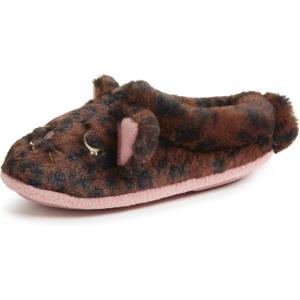 Dearfoams Kids’ Kids’ Toddlers Whimsical Animal Critter Washable Slipper(Cat)