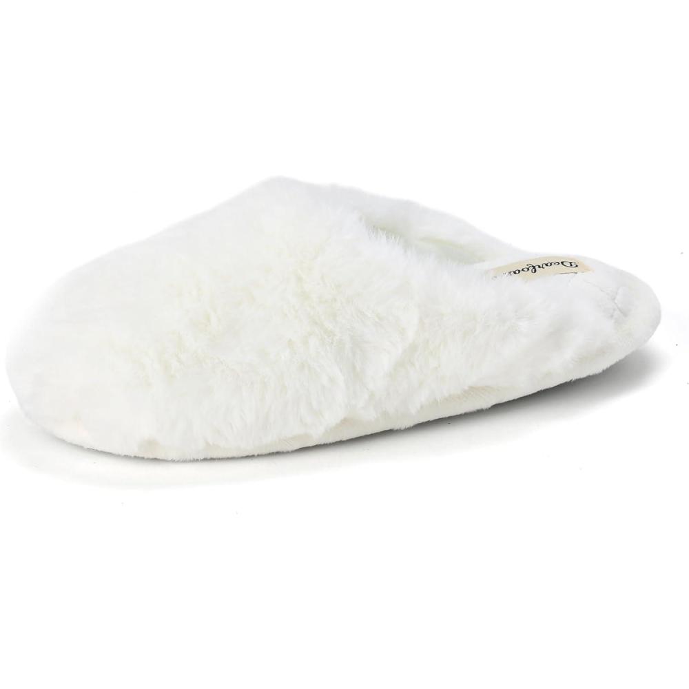 imageDearfoams Womens Bailey Plush Furry Scuff SlipperAlabaster