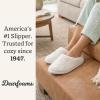 Dearfoams Women’s Bailey Plush Furry Scuff Slipper(Alabaster)