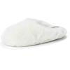 Dearfoams Women’s Bailey Plush Furry Scuff Slipper(Alabaster)