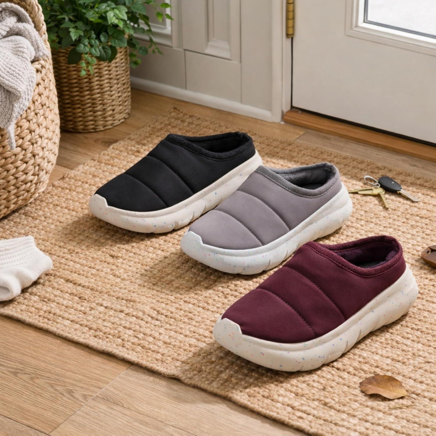 imageDearfoams womens Lightweight Quilted Puffy Nylon Energy Return Ontario Slip on MuleFig