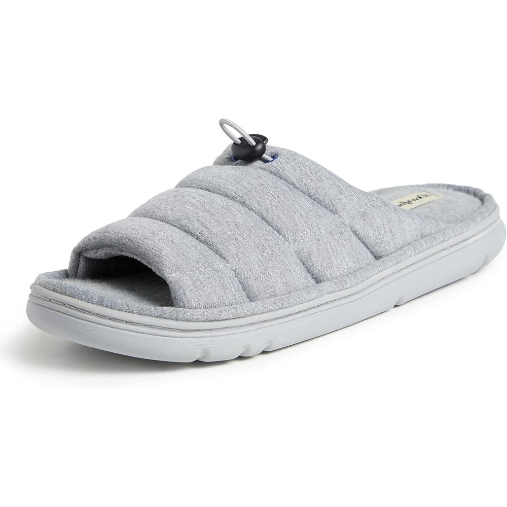 imageDearfoams Mens Adrian Quilted Memory Foam Sweatshirt SlideLight Heather Grey