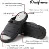 Dearfoams Men’s Adrian Quilted Memory Foam Sweatshirt Slide(Black)