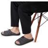 Dearfoams Men’s Adrian Quilted Memory Foam Sweatshirt Slide(Black)