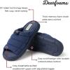 Dearfoams Men’s Adrian Quilted Memory Foam Sweatshirt Slide(Navy)