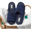 Dearfoams Men’s Adrian Quilted Memory Foam Sweatshirt Slide(Navy)