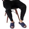 Dearfoams Men’s Adrian Quilted Memory Foam Sweatshirt Slide(Navy)