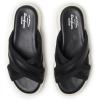 Dearfoams Women’s Daisy Comfortable Wedge Platform Slide Sandal(Black)