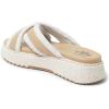 Dearfoams Women’s Daisy Comfortable Wedge Platform Slide Sandal(Ivory)