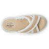 Dearfoams Women’s Daisy Comfortable Wedge Platform Slide Sandal(Ivory)