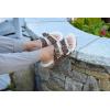 Dearfoams Women’s Fireside Tamworth Shearling Slide Sandal With Cork Footbed and Adjustable Buckles(Black)